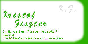 kristof fiszter business card